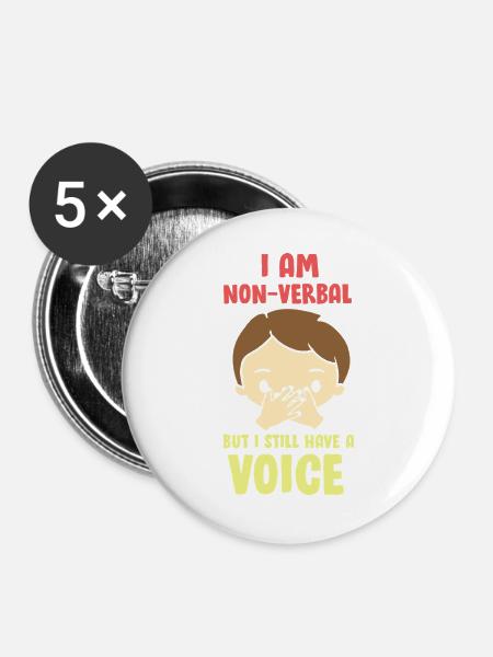 autismus autist asperger syndrom - Buttons groß 56 mm (5er Pack) - Weiß