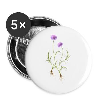 Meadow Flower Nature Illustration - Buttons large 2.2''/56 mm (5-pack) - white - Front