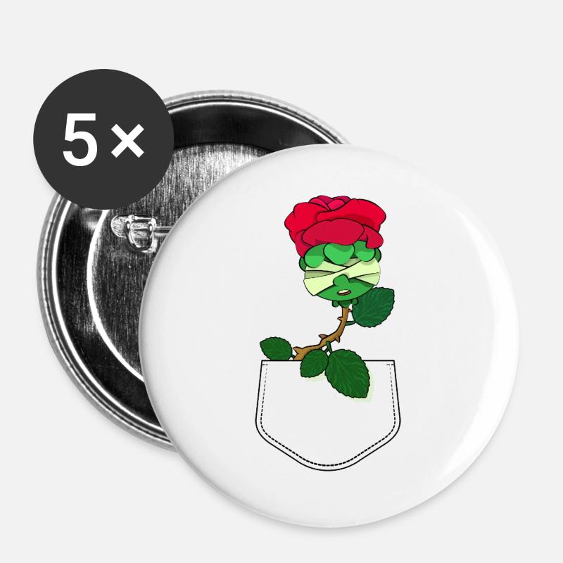 ESSENCE VOILÉE - Lot de 5 grands badges (56 mm) - blanc