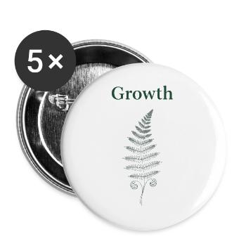 Growth Farn - Buttons groß 56 mm (5er Pack) - Weiß - Vorne
