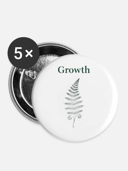 Growth Farn - Buttons groß 56 mm (5er Pack) - Weiß