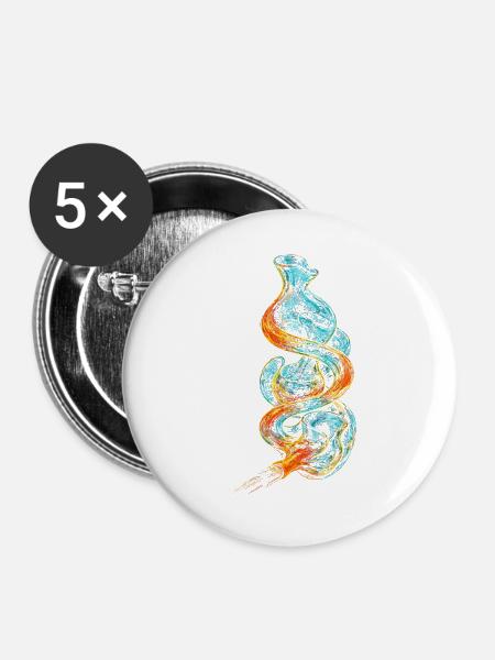 Glasbläser - Buttons groß 56 mm (5er Pack) - Weiß