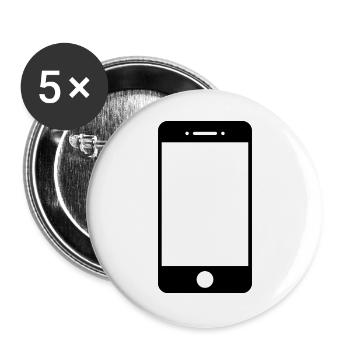 smartphone - Lot de 5 grands badges (56 mm) - blanc - Devant