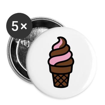 Logo du cornet de glace souple - Lot de 5 grands badges (56 mm) - blanc - Devant