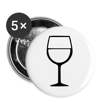 Wine Wine Glass Red Wine White Wine Gift - Buttons large 2.2''/56 mm (5-pack) - white - Front
