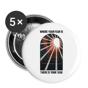 Fear as a signpost: solution - Buttons large 2.2''/56 mm (5-pack) - white - Front