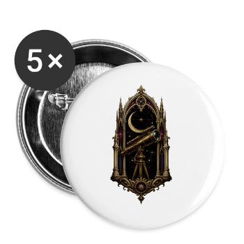 Gothic Telescope Cathedral Astronomy Art - Buttons large 2.2''/56 mm (5-pack) - white - Front