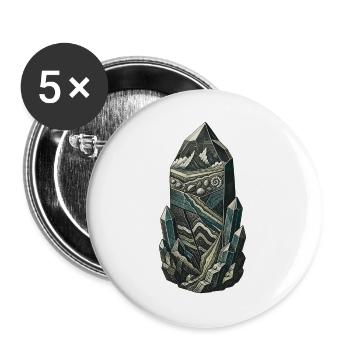 Geological Time Crystal Strata and Fossils - Buttons large 2.2''/56 mm (5-pack) - white - Front