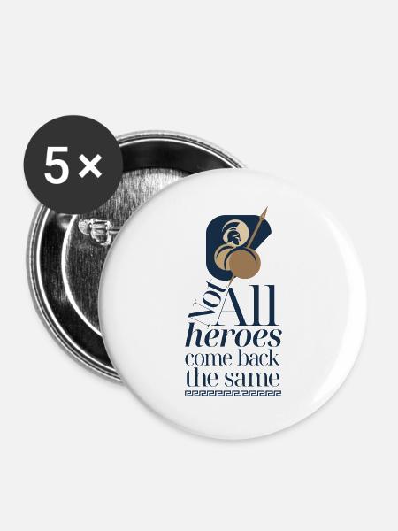 Mythologischer spartanischer Krieger. - Buttons groß 56 mm (5er Pack) - Weiß