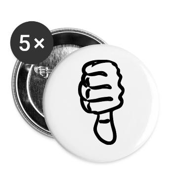 Abstrakte Handensilhouette - Buttons groß 56 mm (5er Pack) - Weiß - Vorne