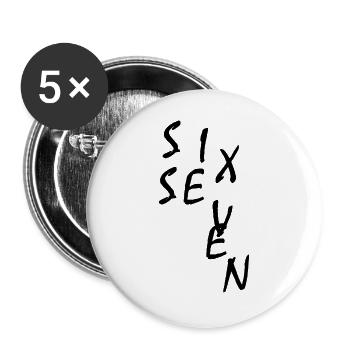 Six sept Meme 67 - Lot de 5 grands badges (56 mm) - blanc - Devant
