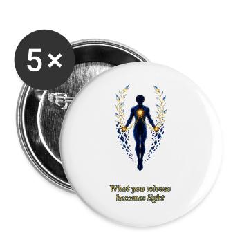 What You Release Becomes Light - Buttons groß 56 mm (5er Pack) - Weiß - Vorne