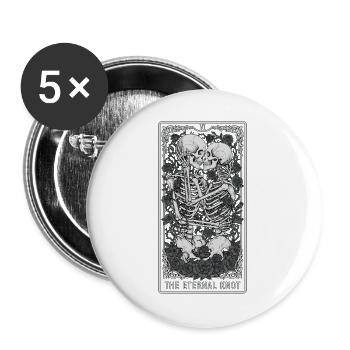 EwigerKnoten Skelett-Duett - Buttons groß 56 mm (5er Pack) - Weiß - Vorne