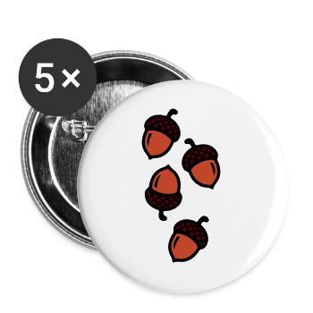Eichel Comic Symbol - Buttons groß 56 mm (5er Pack) - Weiß - Vorne