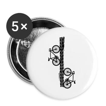 Radfahren Fahrrad Sport Radfahren Radfahrer - Buttons groß 56 mm (5er Pack) - Weiß - Vorne