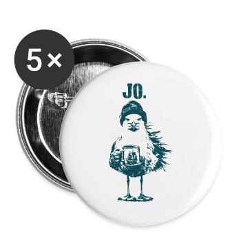 Jo Möwe - Buttons groß 56 mm (5er Pack) - Weiß - Vorne