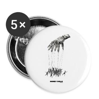 Money dolls - Buttons groß 56 mm (5er Pack) - Weiß - Vorne