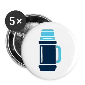 Isolierflasche Wander Logo - Buttons groß 56 mm (5er Pack) - Weiß - Vorne
