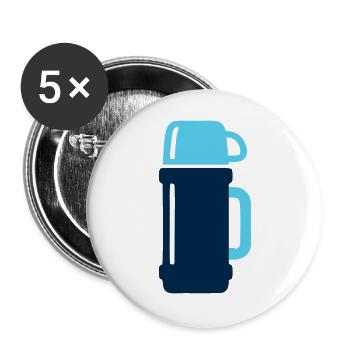 Thermoskanne Outdoor Icon - Buttons groß 56 mm (5er Pack) - Weiß - Vorne