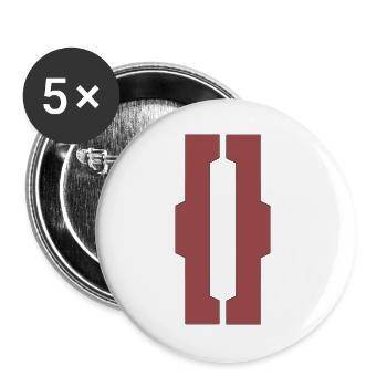 Geometrische Echelon-Säulen - Buttons groß 56 mm (5er Pack) - Weiß - Vorne