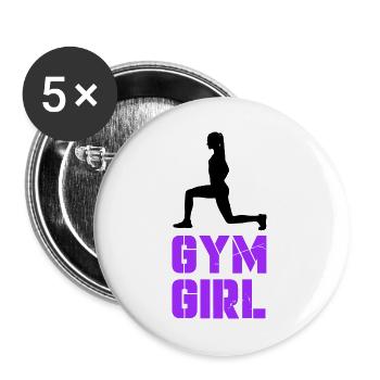 Gym Girl Kraft-Attitüde - Buttons groß 56 mm (5er Pack) - Weiß - Vorne