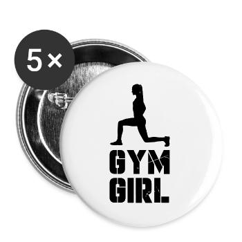 Gym Girl - Buttons groß 56 mm (5er Pack) - Weiß - Vorne