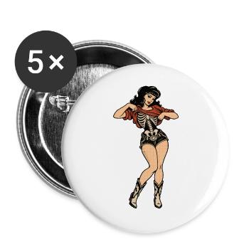 BIS AUF DIE KNOCHEN ABSTREIFEN - Buttons groß 56 mm (5er Pack) - Weiß - Vorne