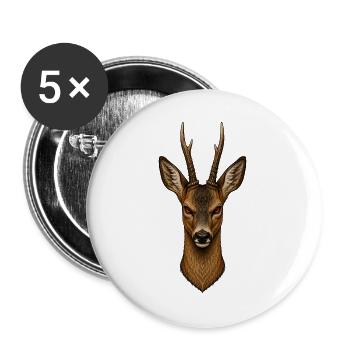 Der Rogenbock - Buttons groß 56 mm (5er Pack) - Weiß - Vorne