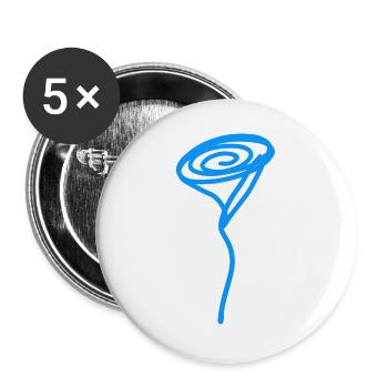 Blue Rose - Buttons groß 56 mm (5er Pack) - Weiß - Vorne