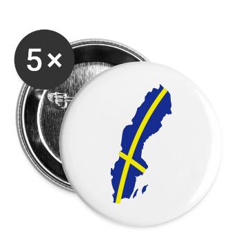 Sweden - Buttons groß 56 mm (5er Pack) - Weiß - Vorne