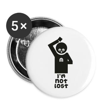 Geocaching: I'm Not Lost! - Buttons large 2.2''/56 mm (5-pack) - white - Front
