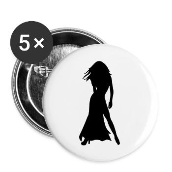 Hot Sexy Girl - Buttons large 2.2''/56 mm (5-pack) - white - Front