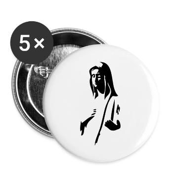 Virgin Mary - Buttons large 2.2''/56 mm (5-pack) - white - Front