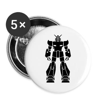 Gundam_1 - Lot de 5 grands badges (56 mm) - blanc - Devant