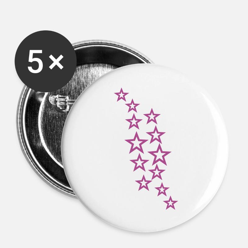 Stars - Buttons large 2.2''/56 mm (5-pack) - white