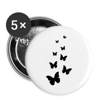 Flying butterflies - Buttons large 2.2''/56 mm (5-pack) - white - Front