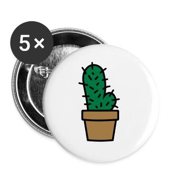 Kaktus cactus penis - Buttons groß 56 mm (5er Pack) - Weiß - Vorne