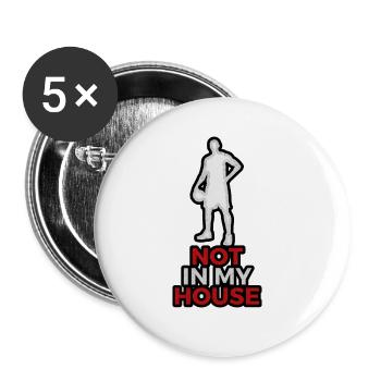 NOT IN MY HOUSE GRUNGE - Buttons large 2.2''/56 mm (5-pack) - white - Front