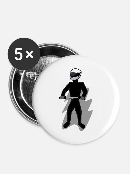 Hobby-Biker - Buttons groß 56 mm (5er Pack) - Weiß