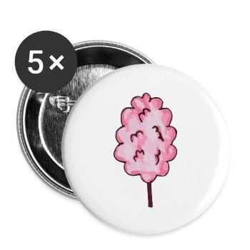 Barbe à papa rose - Lot de 5 grands badges (56 mm) - blanc - Devant