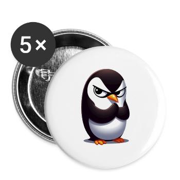 Pinguin Lustige Tiere - Buttons groß 56 mm (5er Pack) - Weiß - Vorne