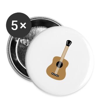 Gitarre - Buttons groß 56 mm (5er Pack) - Weiß - Vorne