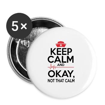 Krankenhaus Krankenschwester Herz Pfleger Geschenk - Buttons groß 56 mm (5er Pack) - Weiß - Vorne