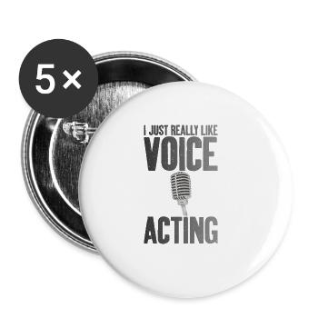 J’aime Doublage Acteur de doublage Artiste de voix off - Lot de 5 grands badges (56 mm) - blanc - Devant