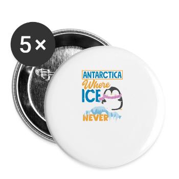 Antarctica where the ice never melts Expedition - Buttons large 2.2''/56 mm (5-pack) - white - Front