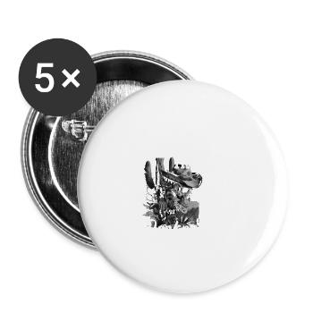 Ride into the darkness Gothic Alernative Cowboy - Buttons large 2.2''/56 mm (5-pack) - white - Front