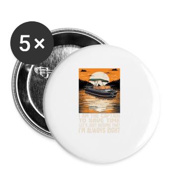 Je suis le capitaine pour gagner du temps, supposons simplement - Lot de 5 grands badges (56 mm) - blanc - Devant