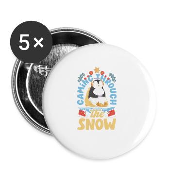 Gaming-inspired fashion Holiday-themed gaming - Buttons groß 56 mm (5er Pack) - Weiß - Vorne