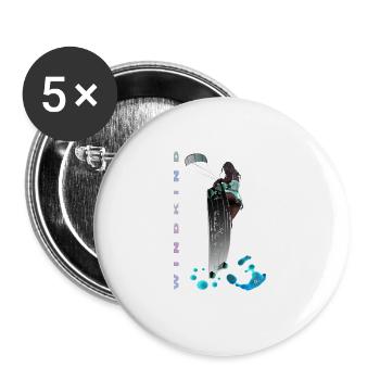 Kitesurfen - Buttons groß 56 mm (5er Pack) - Weiß - Vorne