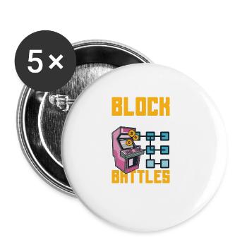 Cryptocurrency Rewards Gaming Blockchain Gamer - Buttons groß 56 mm (5er Pack) - Weiß - Vorne